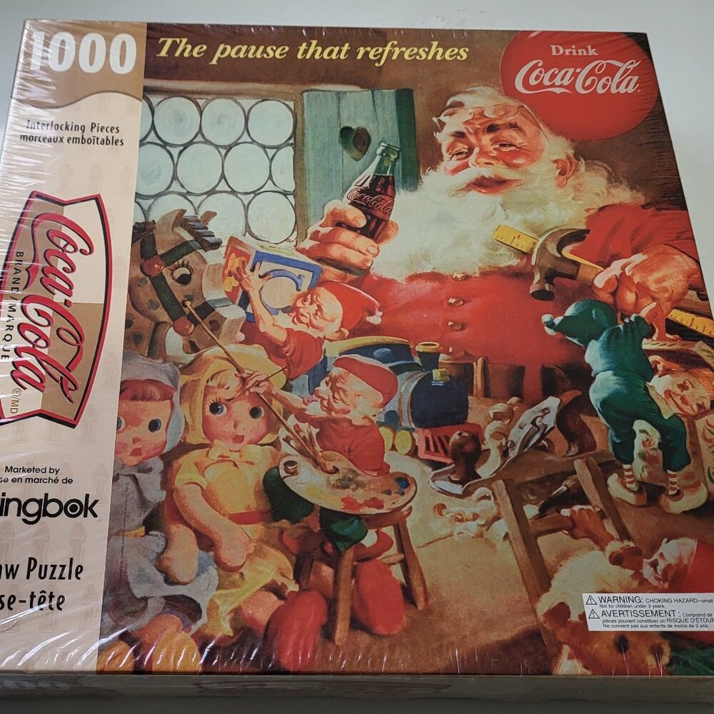 Santa Claus Christmas Jigsaw Puzzle Coca/Cola Springbok 1000 PC Unopened Vintage
